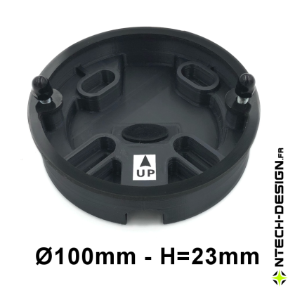 Reinforced support with accessories for outdoor wall light (Ø100mm - H 23mm)