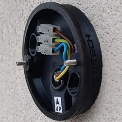 100-27 Reinforced support with accessories for outdoor wall light  (Ø100mm - H 27mm)