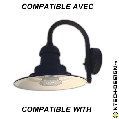 100-27 Support renforcé applique murale / luminaire / lanterne NAVEDO (Ø100mm - H 27mm)