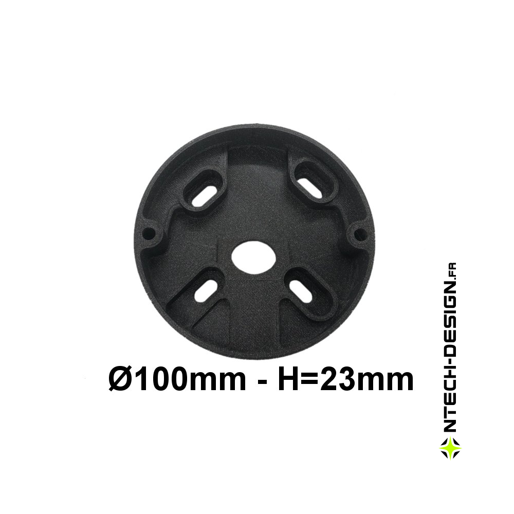 Reinforced support with accessories for outdoor wall light (Ø100mm - H 23mm) Reinforced support with accessories for outdoor wall light (Ø100mm - H 23mm)