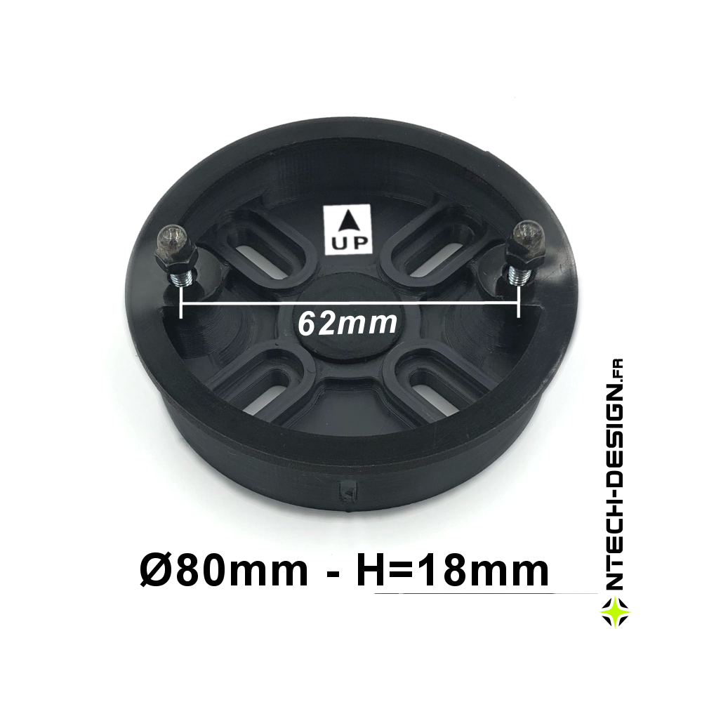 080-18 Support renforcé avec accessoires applique murale / luminaire / lanterne BLOOMA (Ø80mm - H 18mm)