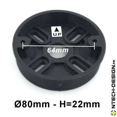 080-22 Reinforced support for outdoor wall light BLOOMA (Ø80mm - H 22mm)