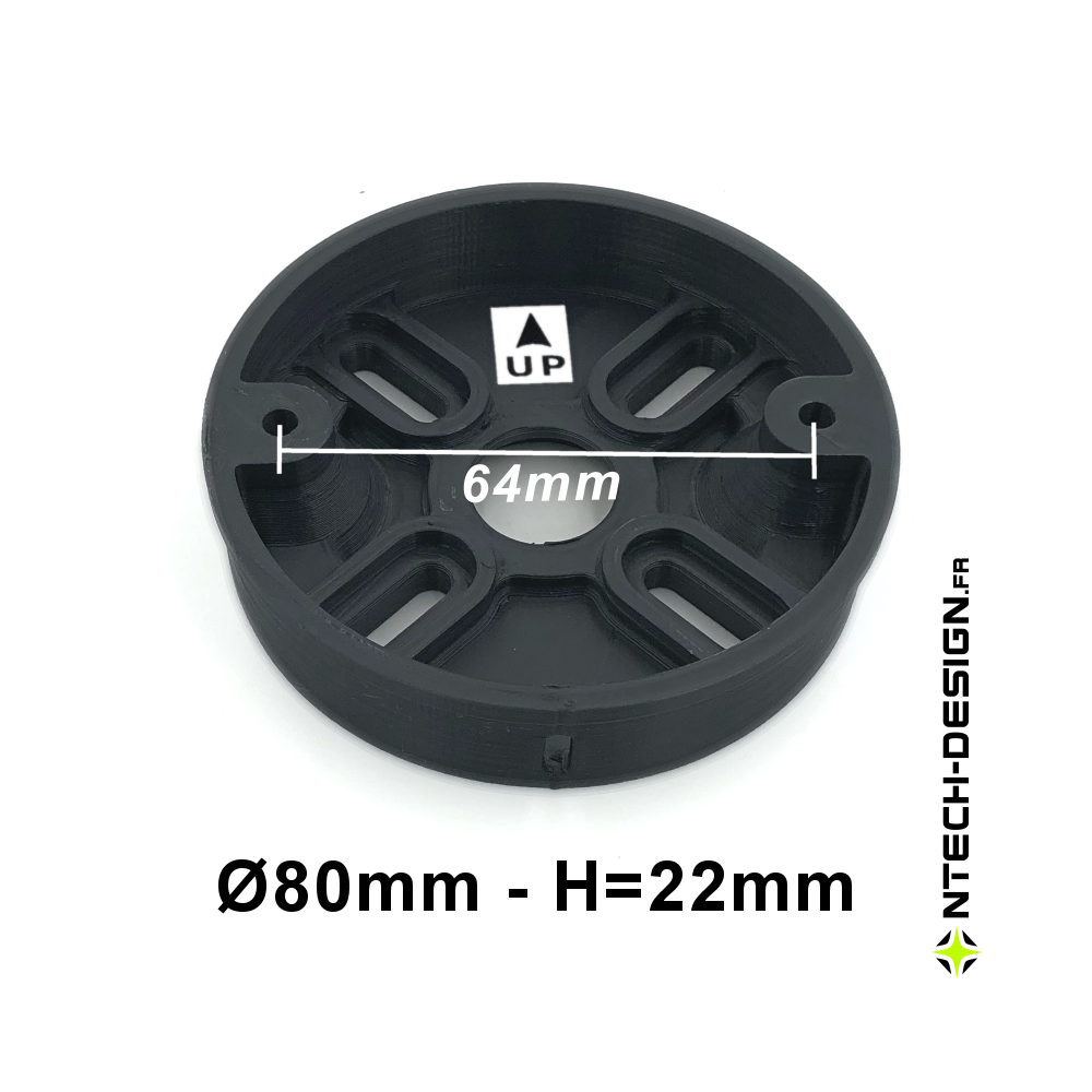 080-22 Reinforced support for outdoor wall light BLOOMA (Ø80mm - H 22mm)