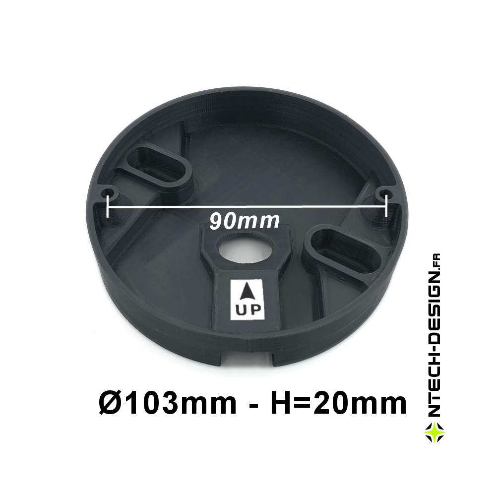 103-20 Support renforcé applique murale / luminaire / lanterne BLOOMA (Ø103mm - H 20mm)