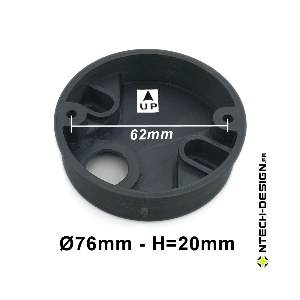 076-20 Reinforced support for outdoor wall light INSPEKTOR (Ø76mm - H 20mm)