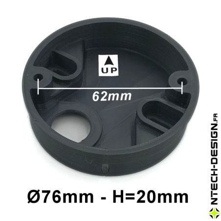 076-20 Support renforcé applique murale / luminaire / lanterne INSPEKTOR (Ø76mm - H 20mm)