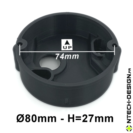 080-27 Support renforcé applique murale / luminaire / lanterne INSPEKTOR (Ø80mm - H 27mm)