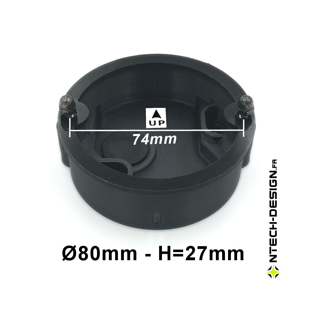 080-27 Support renforcé avec accessoires applique murale / luminaire / lanterne INSPEKTOR (Ø80mm - H 27mm)