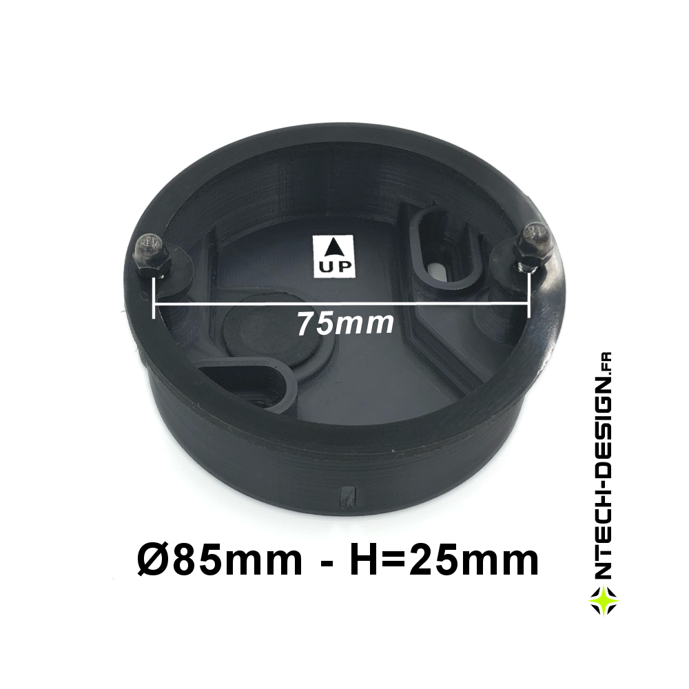 085-25 Support renforcé avec accessoires applique murale / luminaire / lanterne INSPEKTOR (Ø85mm - H 25mm)