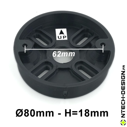 080-18 Support renforcé avec accessoires applique murale / luminaire / lanterne BLOOMA (Ø80mm - H 18mm)