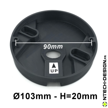 103-20 Reinforced support with accessories for outdoor wall light BLOOMA (Ø103mm - H 20mm)