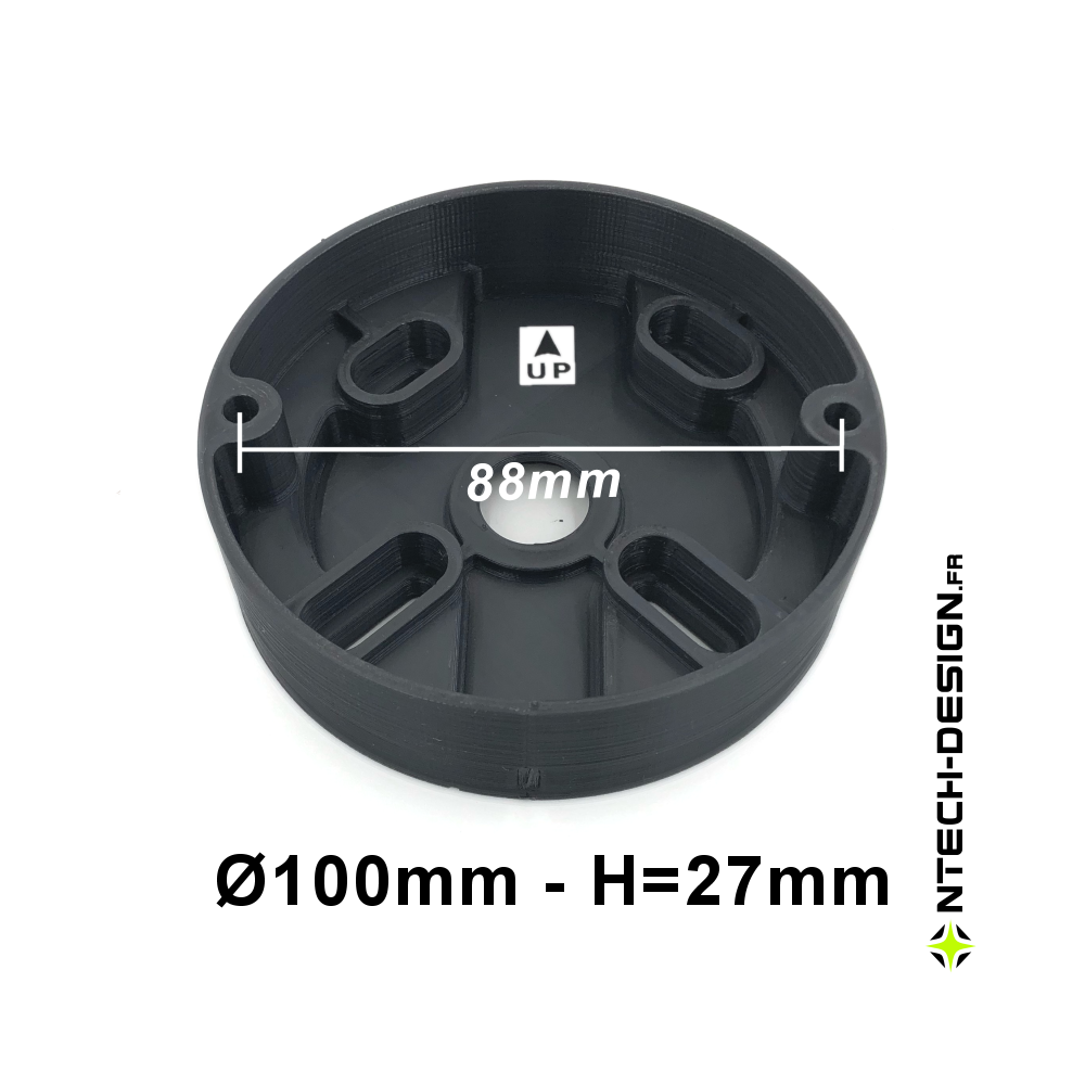 100-27 Reinforced support for outdoor wall light (Ø100mm - H 27mm)