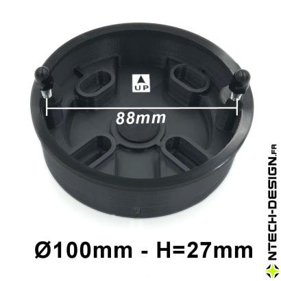 100-27 Reinforced support with accessories for outdoor wall light  (Ø100mm - H 27mm)