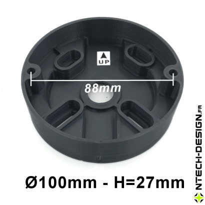 100-27 Reinforced support with accessories for outdoor wall light  (Ø100mm - H 27mm)