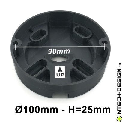 100-25 Support renforcé applique murale / luminaire / lanterne NAVEDO (Ø100mm - H 25mm)