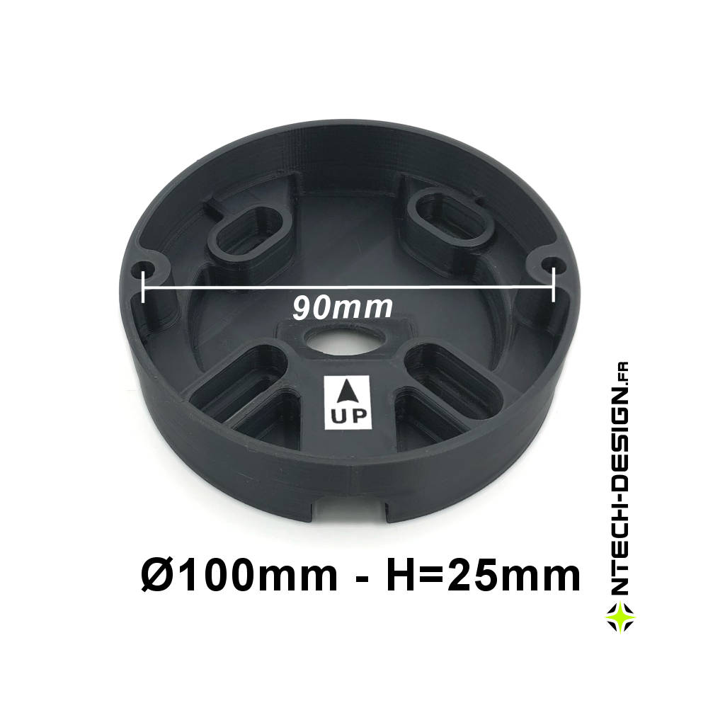 100-25 Reinforced support for outdoor wall light (Ø100mm - H 25mm)