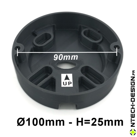 100-25 Support renforcé applique murale / luminaire / lanterne NAVEDO (Ø100mm - H 25mm)