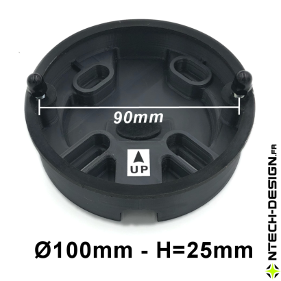 100-25 Reinforced support with accessories for outdoor wall light (Ø100mm - H 25mm)