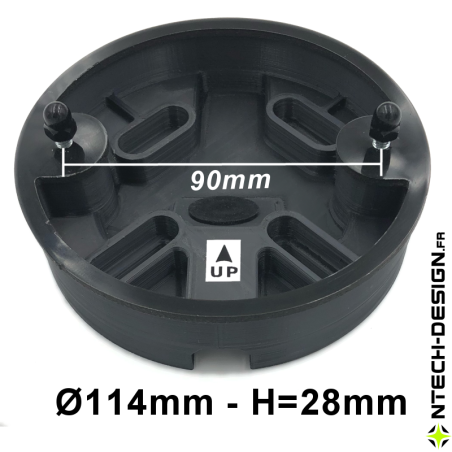 114-28 Reinforced support with accessories for outdoor wall light (Ø114mm - H 28mm)