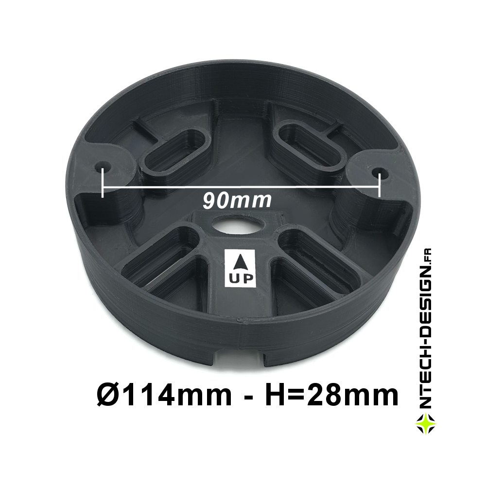 114-28 Support renforcé applique murale / luminaire / lanterne NAVEDO (Ø114mm - H 28mm)