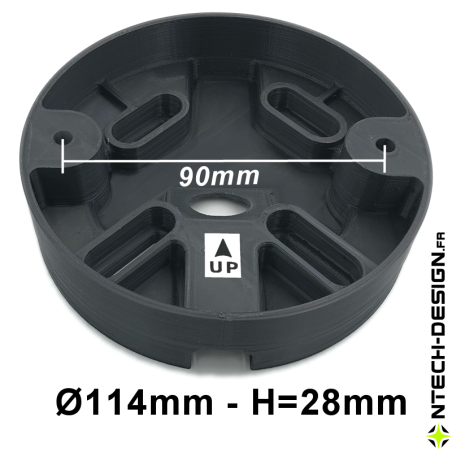 114-28 Reinforced support for outdoor wall light (Ø114mm - H 28mm)