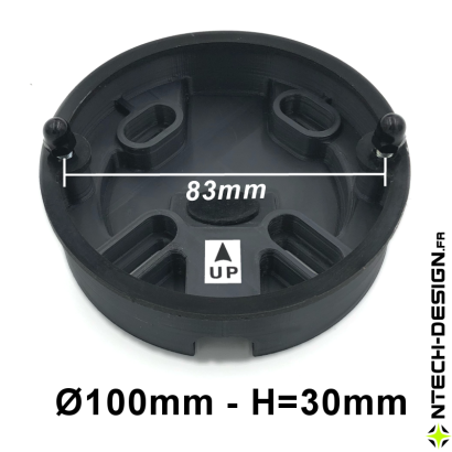 100-30 Reinforced support ++ with accessories for outdoor wall light (Ø100mm - H 30mm)