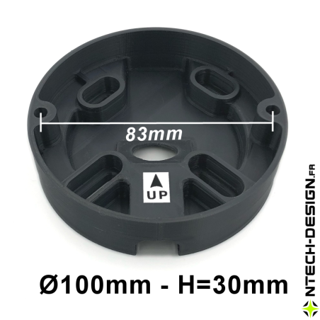 100-30 Support renforcé applique murale / luminaire / lanterne NAVEDO (Ø100mm - H 30mm)