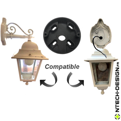 Support renforcé applique murale / luminaire / lanterne NAVEDO (Ø104mm - H 24mm)