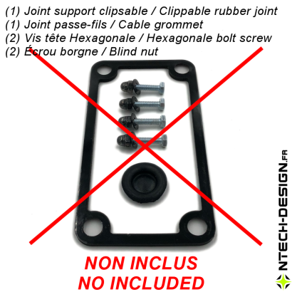 124x64-15 Support renforcé (Rectangulaire) applique murale / luminaire / lanterne (124x64mm - H 15mm)