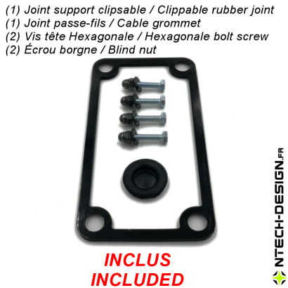 124x64-15 Reinforced support (Rectangular) with accessories for outdoor wall light (124x64mm - H 15mm)