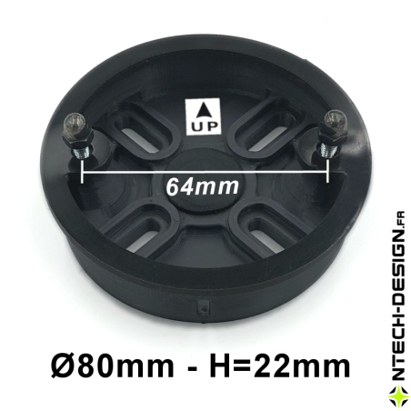 080-22 Reinforced support with accessories for outdoor wall light BLOOMA (Ø80mm - H 22mm)