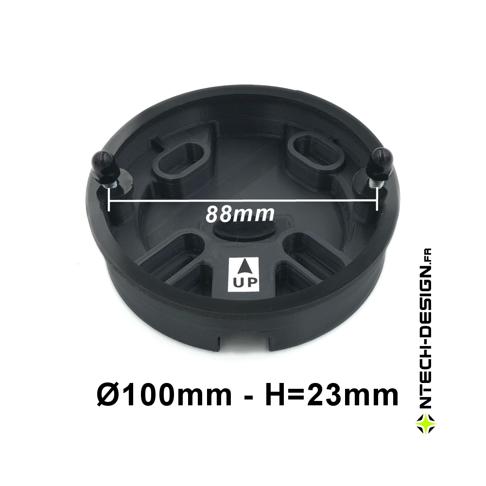 100-23 Support renforcé avec accessoires applique murale / luminaire / lanterne NAVEDO (Ø100mm - H 23mm)