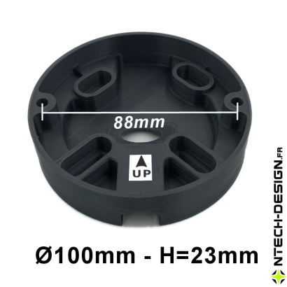 100-23 Support renforcé avec accessoires applique murale / luminaire / lanterne NAVEDO (Ø100mm - H 23mm)