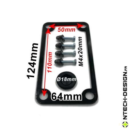 124x64-15 Set accessories for outdoor wall light bracket (Rectangular) 124x64mm (TECH-RECT-01)