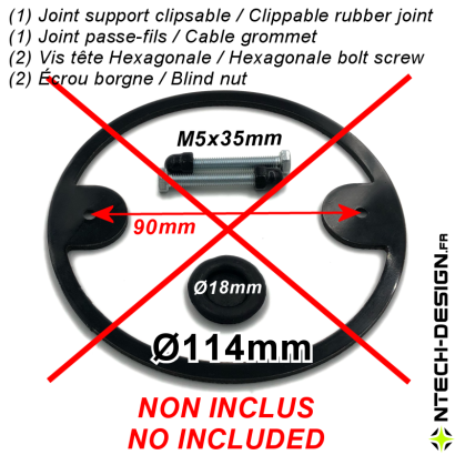 114-28 Reinforced support for outdoor wall light (Ø114mm - H 28mm)