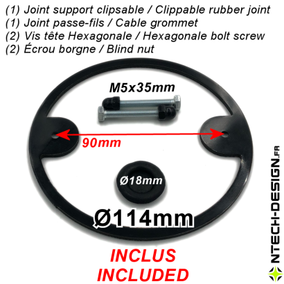 114-28 Support renforcé avec accessoires applique murale / luminaire / lanterne NAVEDO (Ø114mm - H 28mm)