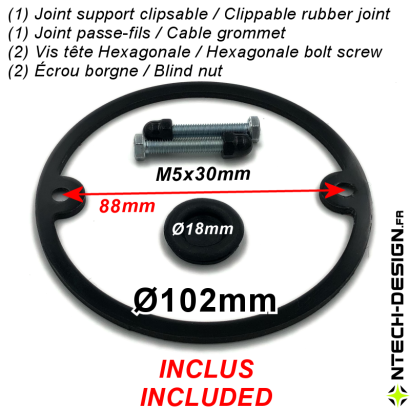 102-22 Reinforced support with accessories for outdoor wall light (Ø102mm - H 22mm)