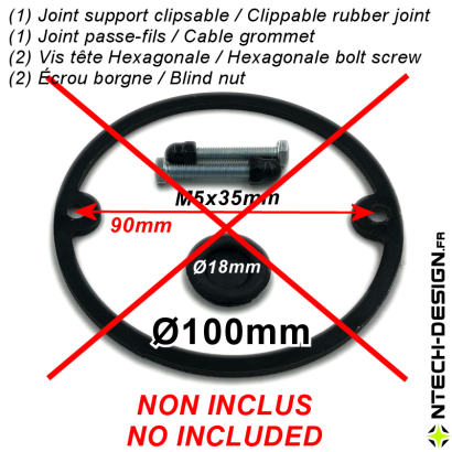 100-25 Support renforcé applique murale / luminaire / lanterne NAVEDO (Ø100mm - H 25mm)