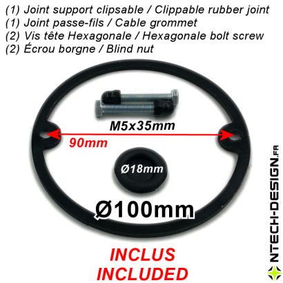 100-25 Reinforced support with accessories for outdoor wall light (Ø100mm - H 25mm)