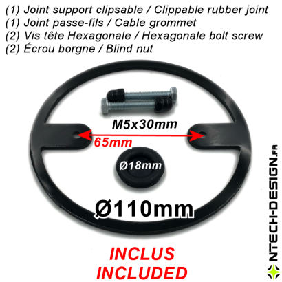 110-20 Support renforcé avec accessoires applique murale / luminaire / lanterne NAVEDO (Ø110mm - H 20mm)