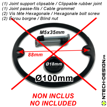 100-27 Reinforced support for outdoor wall light (Ø100mm - H 27mm)