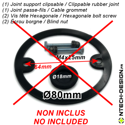 080-22 Support renforcé applique murale / luminaire / lanterne BLOOMA (Ø80mm - H 22mm)