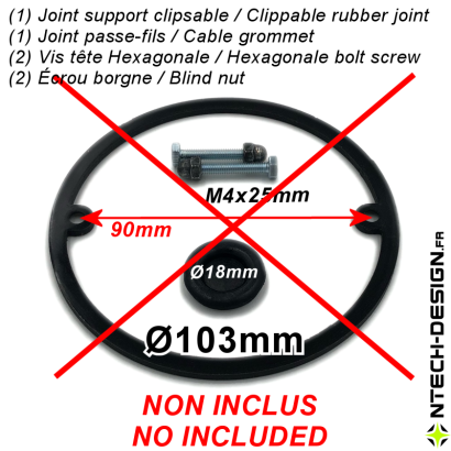 103-20 Support renforcé applique murale / luminaire / lanterne BLOOMA (Ø103mm - H 20mm)