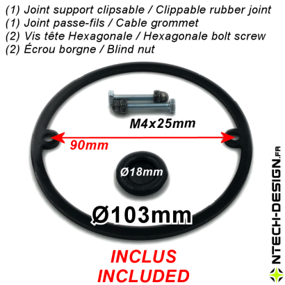 103-20 Support renforcé avec accessoires applique murale / luminaire / lanterne BLOOMA (Ø103mm - H 20mm)