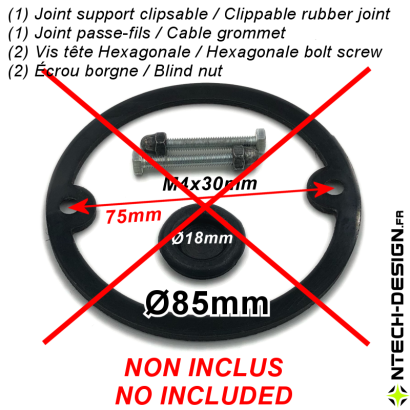 085-25 Support renforcé applique murale / luminaire / lanterne INSPEKTOR (Ø85mm - H 25mm)