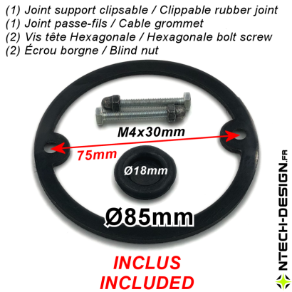 085-25 Support renforcé avec accessoires applique murale / luminaire / lanterne INSPEKTOR (Ø85mm - H 25mm)