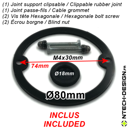 080-27 Support renforcé avec accessoires applique murale / luminaire / lanterne INSPEKTOR (Ø80mm - H 27mm)