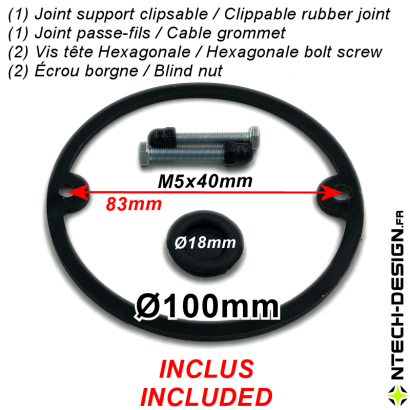 100-30 Support renforcé avec accessoires applique murale / luminaire / lanterne NAVEDO (Ø100mm - H 30mm)