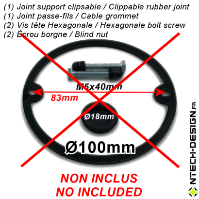100-30 Reinforced support for outdoor wall light (Ø100mm - H 30mm)
