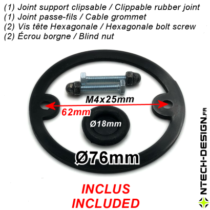 076-20 Support renforcé avec accessoires applique murale / luminaire / lanterne INSPEKTOR (Ø76mm - H 20mm)